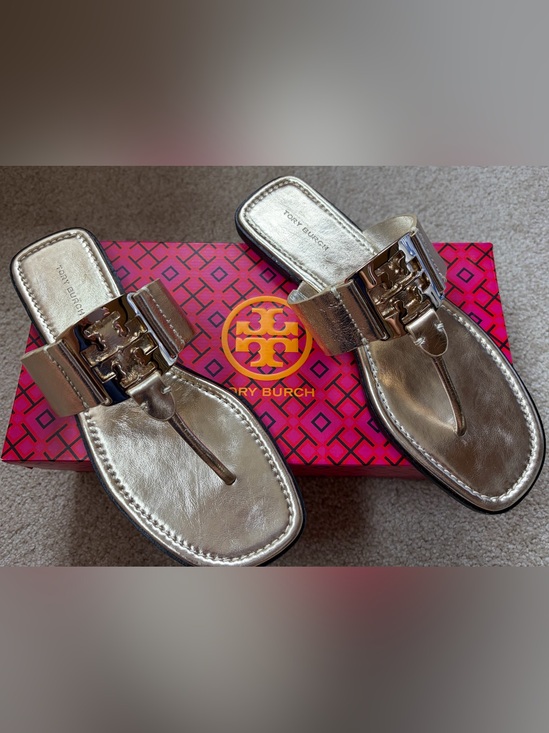 Tory Burch Shoes - Tory Burch Metallic Gold Georgia Sandals, Sz 7.5 (New)